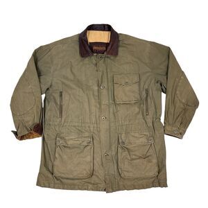 VTG Gordon & Ferguson Field Jacket XL Utility Coat Leather Trim Cargo Corduroy